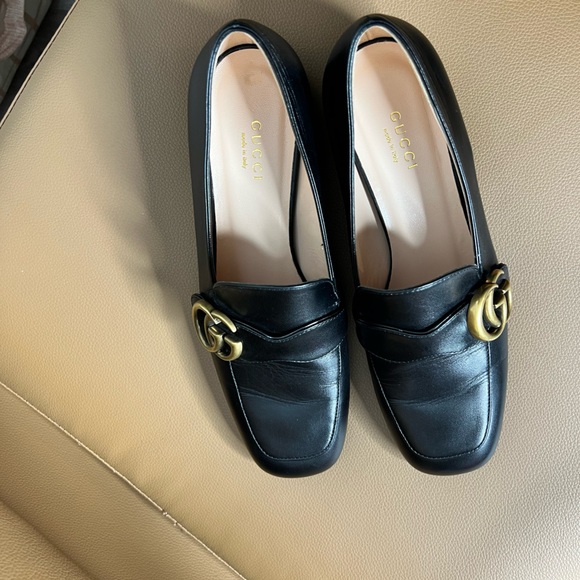 Gucci Double GG Marmont Leather Flats Sz 37 - Picture 5 of 15
